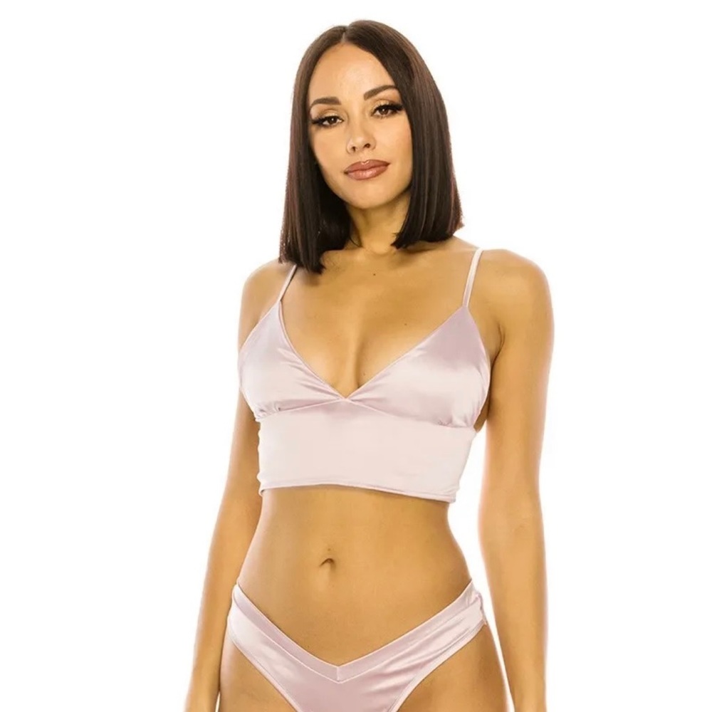 Satin Bralette & Thong Lingerie Set S & M